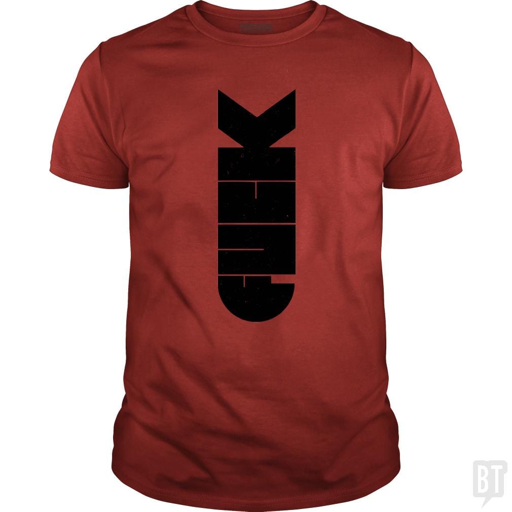 SunFrog-Busted Funky Hippo Classic Guys / Unisex Tee / Red / S F Bomb