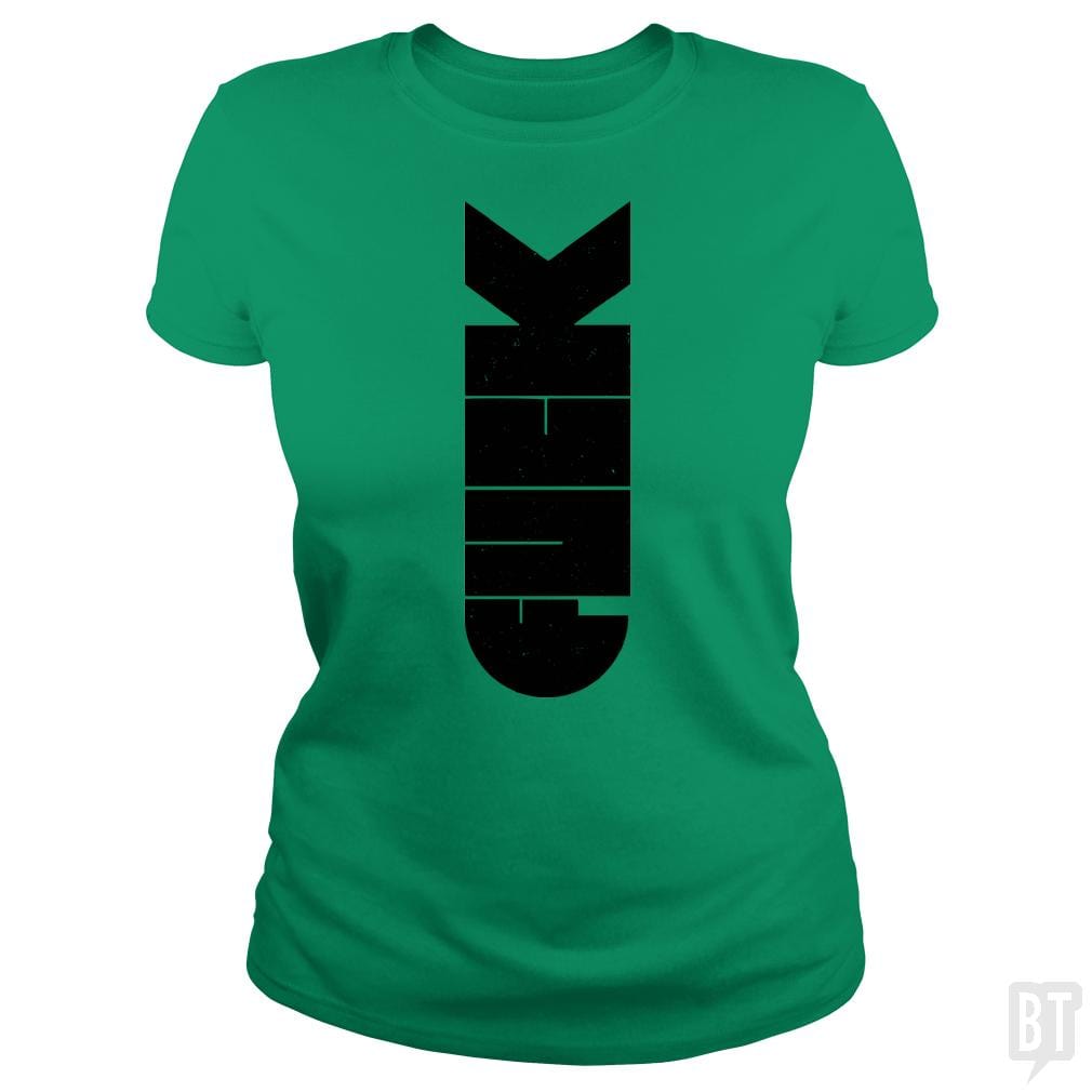 SunFrog-Busted Funky Hippo Classic Ladies Tee / Irish Green / S F Bomb