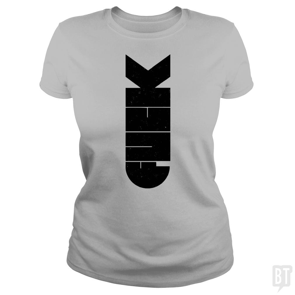 SunFrog-Busted Funky Hippo Classic Ladies Tee / Sport Grey / S F Bomb