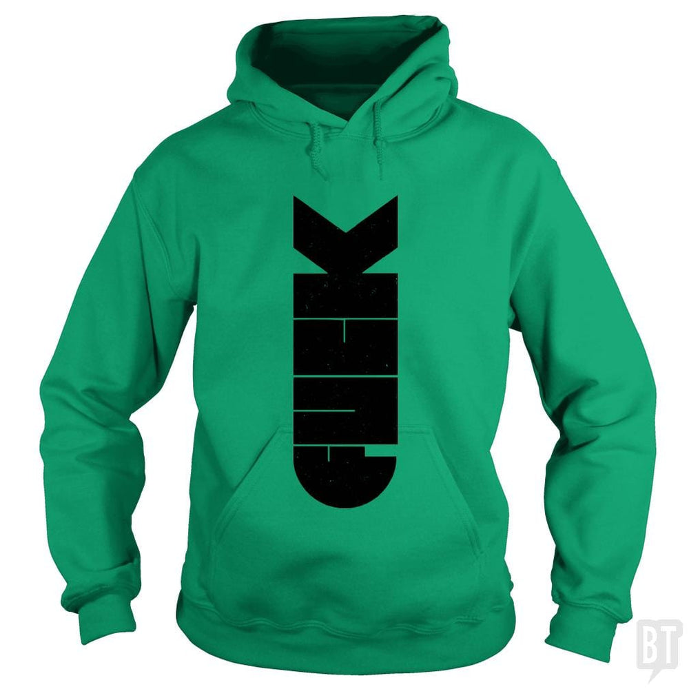 SunFrog-Busted Funky Hippo Hoodie / Irish Green / S F Bomb