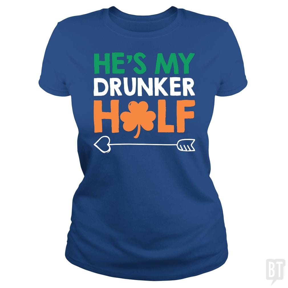 SunFrog-Busted Funky Hippo Classic Ladies Tee / Royal Blue / S He's My Drunker Half