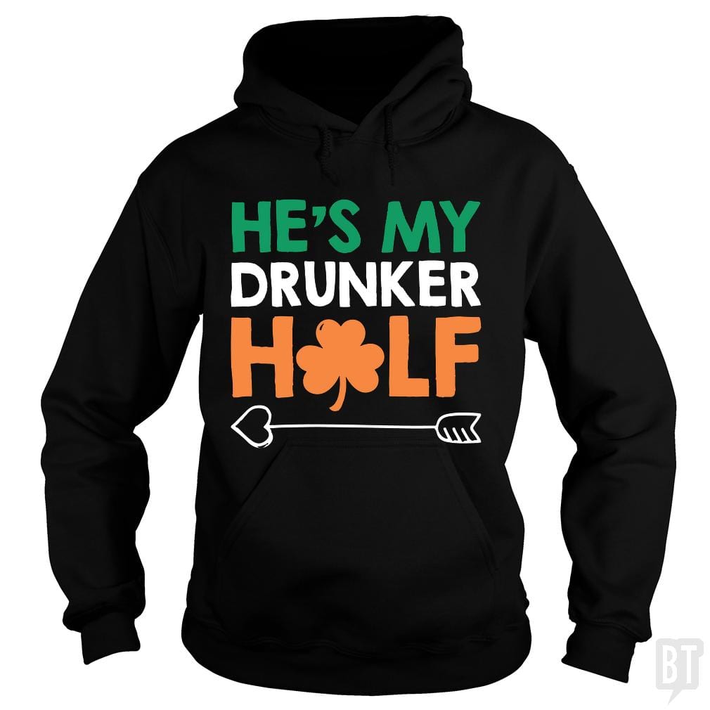 SunFrog-Busted Funky Hippo Hoodie / Black / S He's My Drunker Half