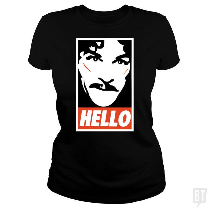 SunFrog-Busted Funky Hippo Classic Ladies Tee / Black / S Hello