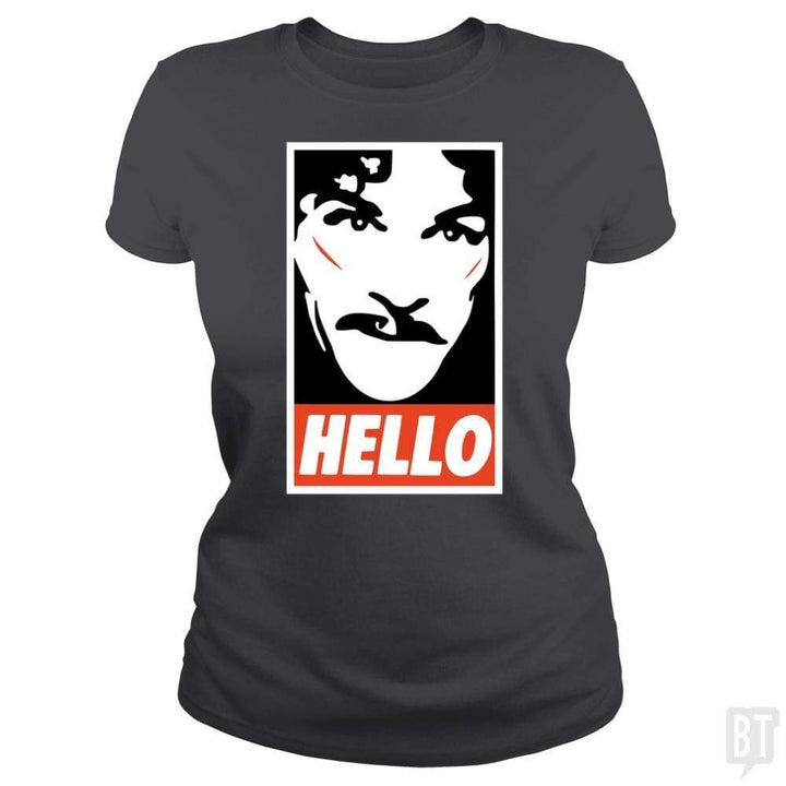 SunFrog-Busted Funky Hippo Classic Ladies Tee / Dark Heather / S Hello