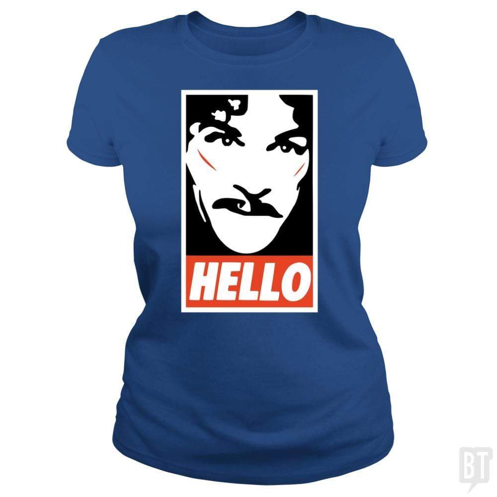 SunFrog-Busted Funky Hippo Classic Ladies Tee / Royal Blue / S Hello