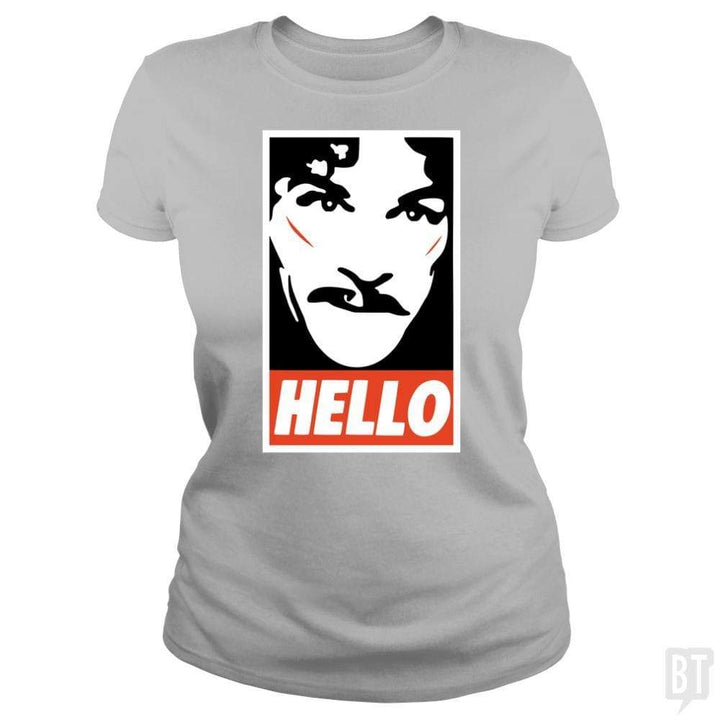 SunFrog-Busted Funky Hippo Classic Ladies Tee / Sport Grey / S Hello