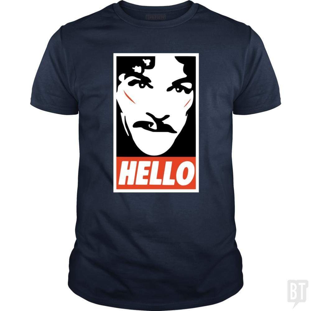 SunFrog-Busted Funky Hippo Classic Guys / Unisex Tee / Navy Blue / S Hello