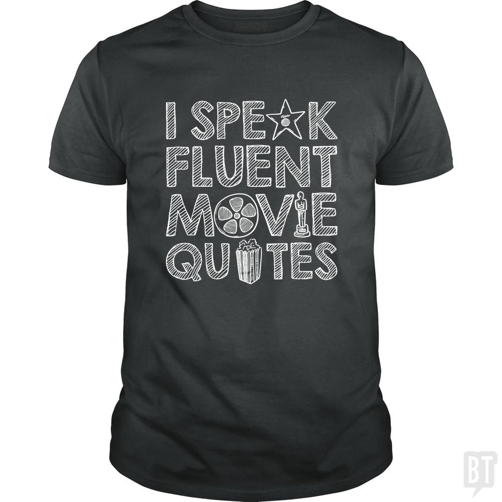SunFrog-Busted Funky Hippo Classic Guys / Unisex Tee / Dark Heather / S I Speak Fluent Movie Quotes