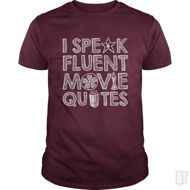 SunFrog-Busted Funky Hippo Classic Guys / Unisex Tee / Maroon / S I Speak Fluent Movie Quotes