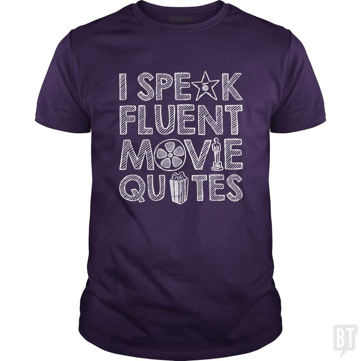 SunFrog-Busted Funky Hippo Classic Guys / Unisex Tee / Purple / S I Speak Fluent Movie Quotes