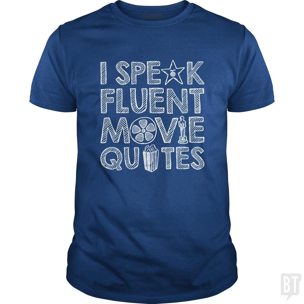 SunFrog-Busted Funky Hippo Classic Guys / Unisex Tee / Royal Blue / S I Speak Fluent Movie Quotes