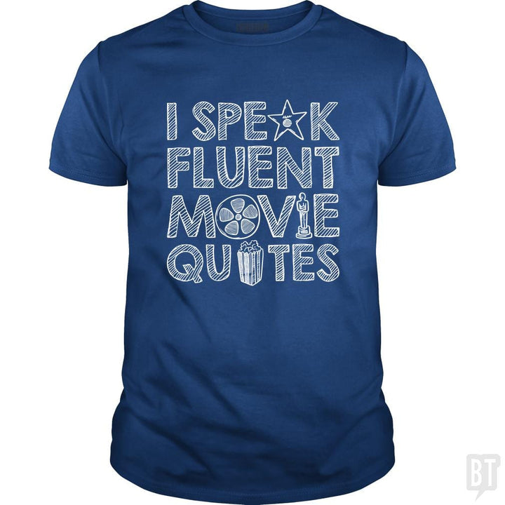SunFrog-Busted Funky Hippo Classic Guys / Unisex Tee / Royal Blue / S I Speak Fluent Movie Quotes
