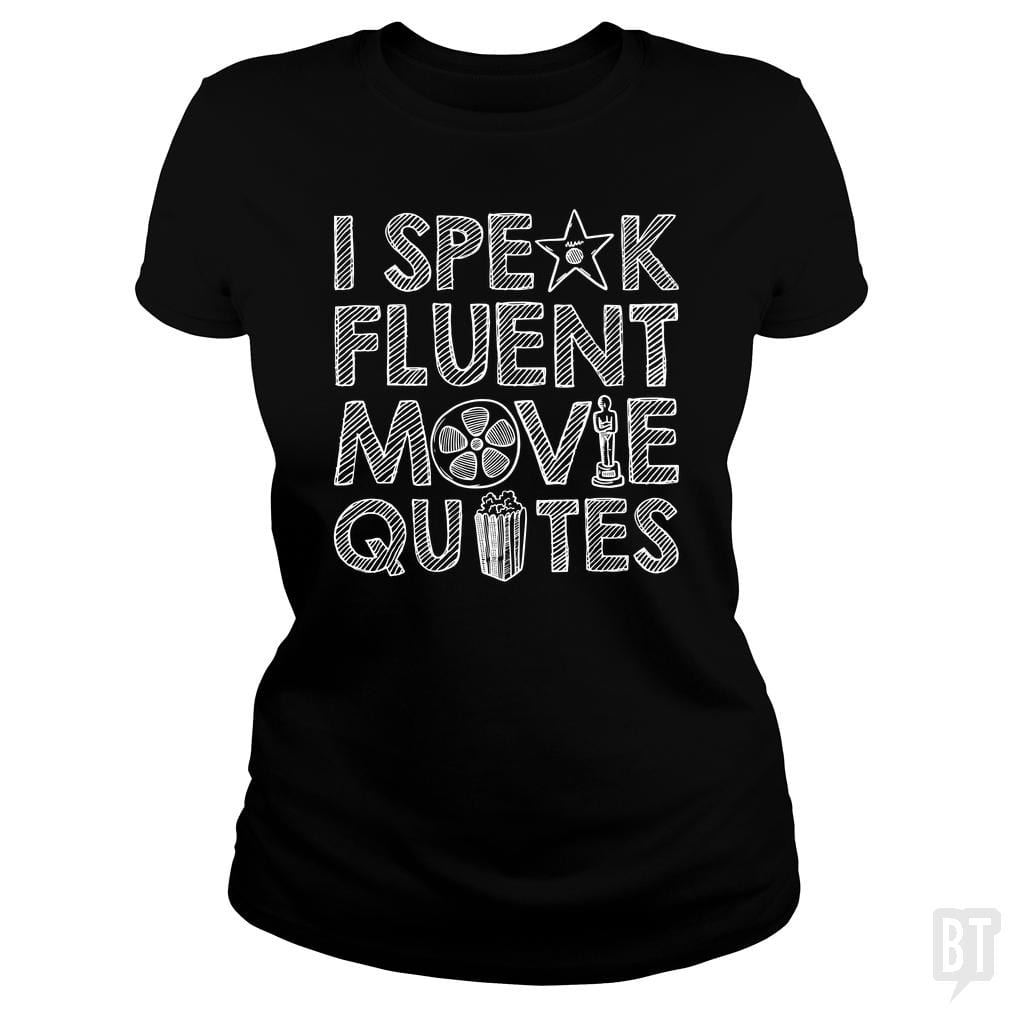 SunFrog-Busted Funky Hippo Classic Ladies Tee / Black / S I Speak Fluent Movie Quotes