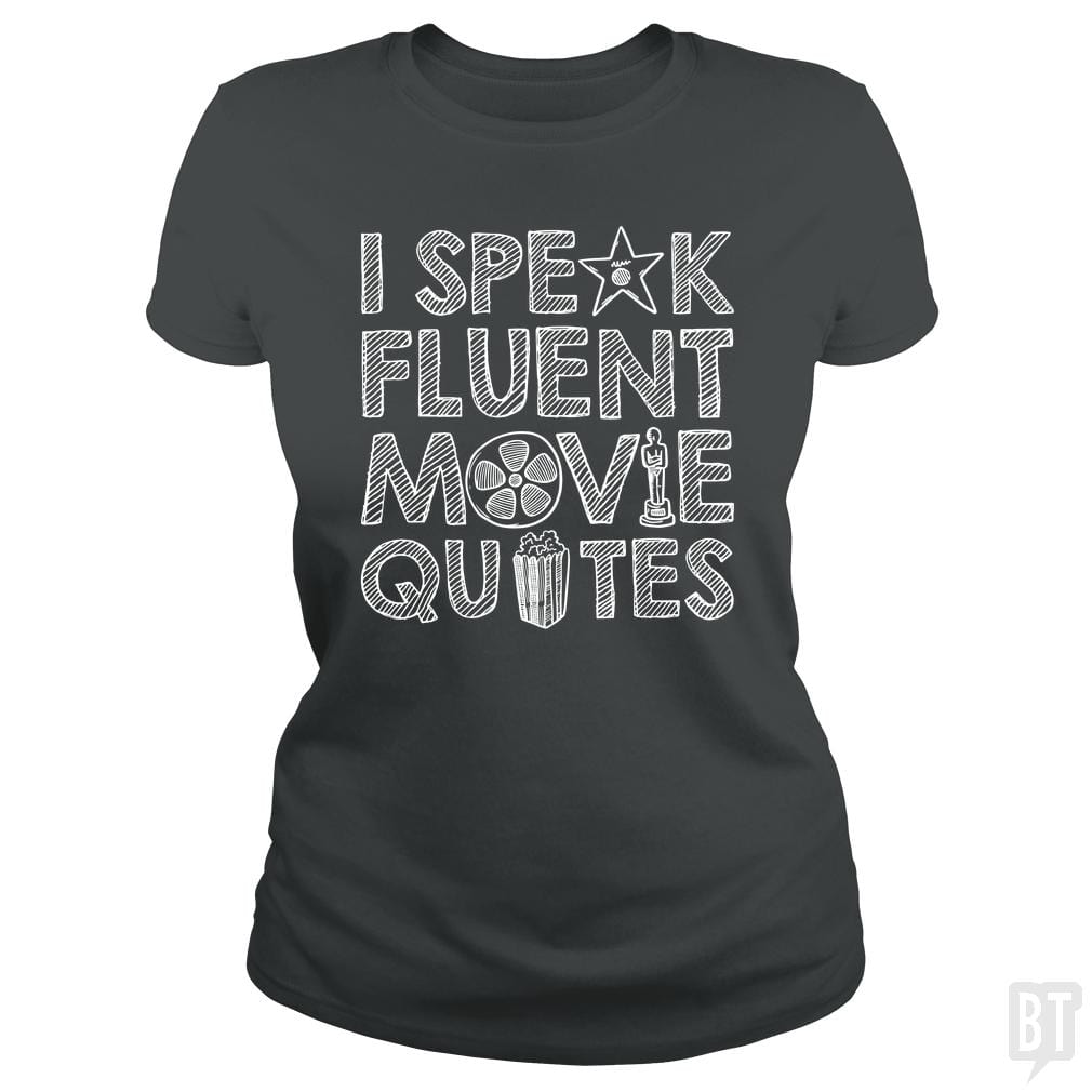 SunFrog-Busted Funky Hippo Classic Ladies Tee / Dark Heather / S I Speak Fluent Movie Quotes