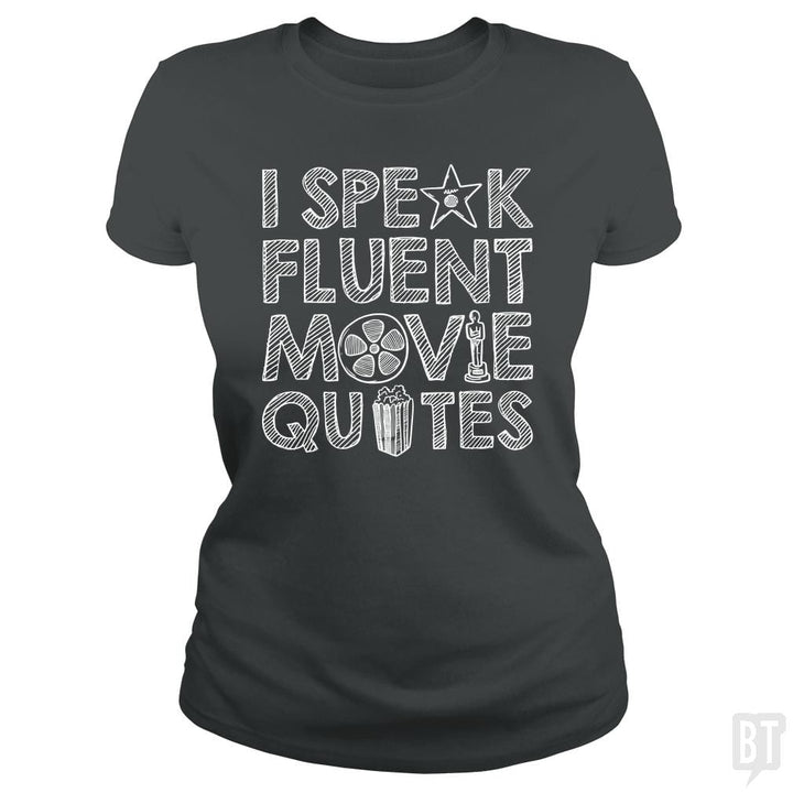 SunFrog-Busted Funky Hippo Classic Ladies Tee / Dark Heather / S I Speak Fluent Movie Quotes