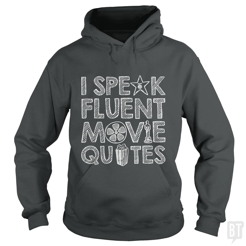 SunFrog-Busted Funky Hippo Hoodie / Dark Heather / S I Speak Fluent Movie Quotes