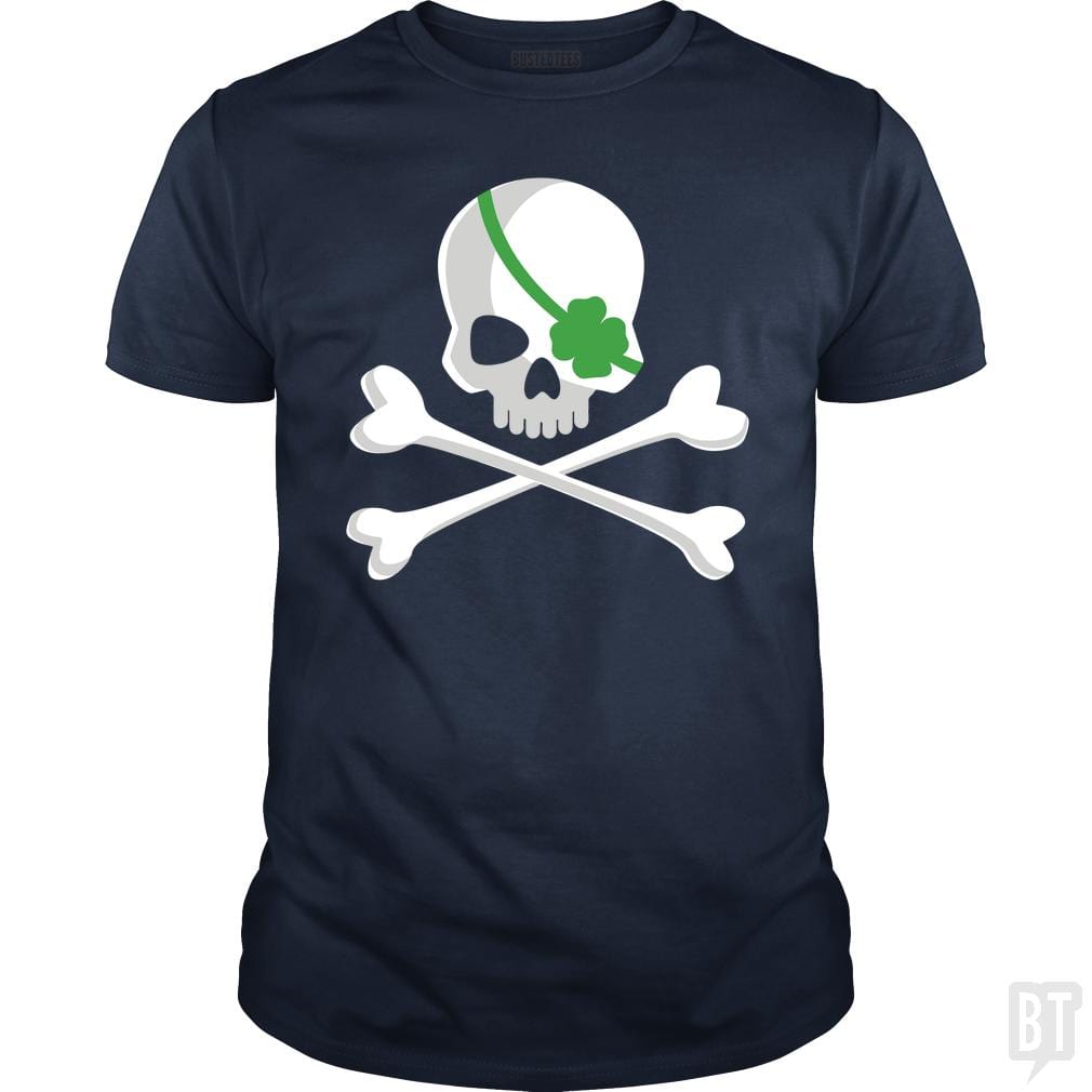 SunFrog-Busted Funky Hippo Classic Guys / Unisex Tee / Navy Blue / S Irish Pirate