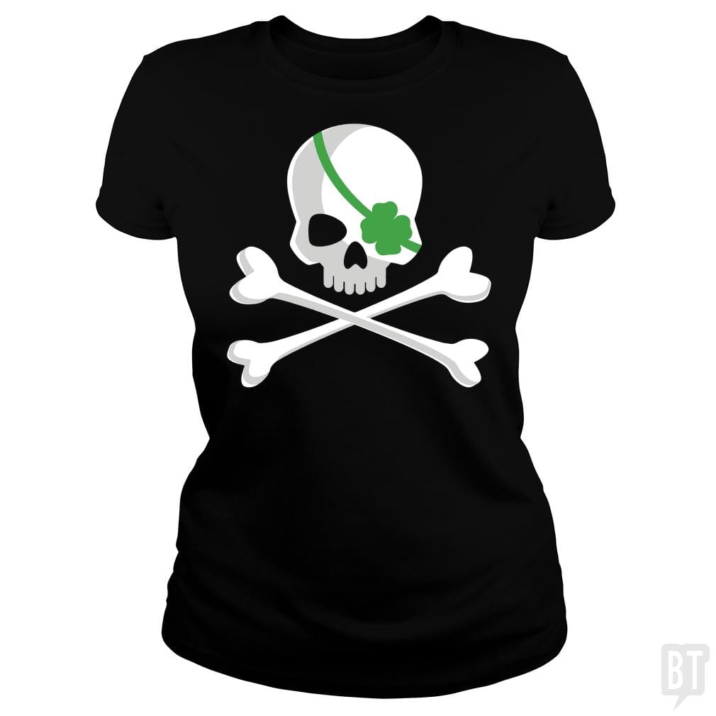 SunFrog-Busted Funky Hippo Classic Ladies Tee / Black / S Irish Pirate