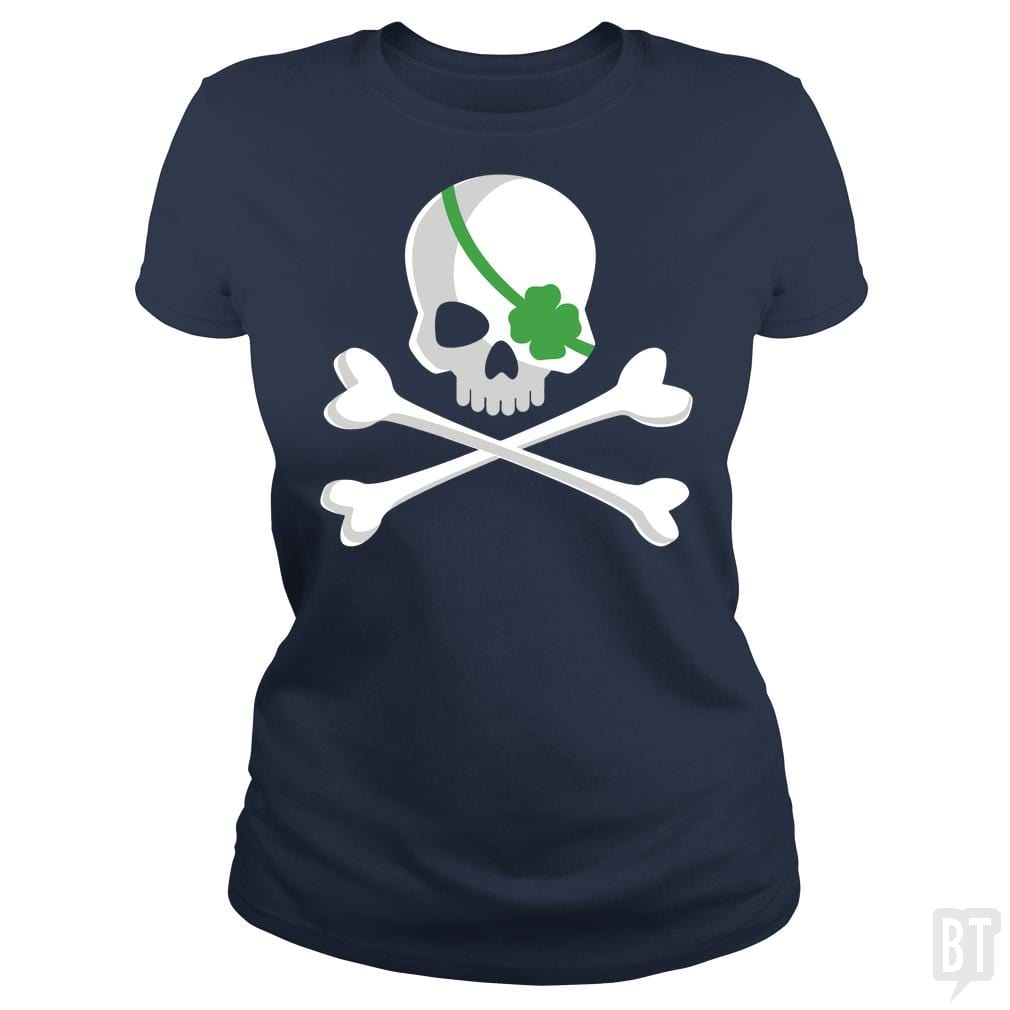 SunFrog-Busted Funky Hippo Classic Ladies Tee / Navy Blue / S Irish Pirate