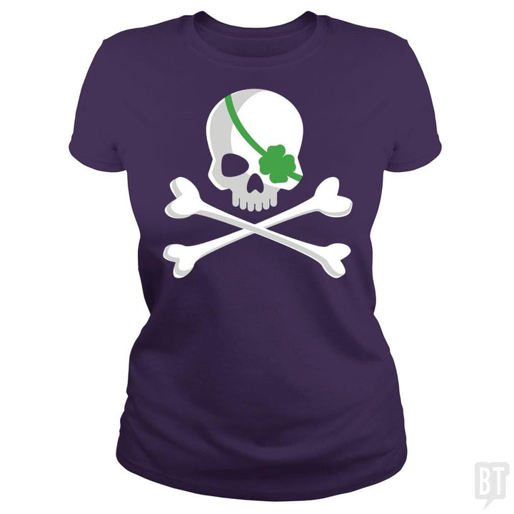 SunFrog-Busted Funky Hippo Classic Ladies Tee / Purple / S Irish Pirate