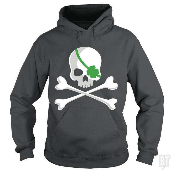 SunFrog-Busted Funky Hippo Hoodie / Dark Heather / S Irish Pirate