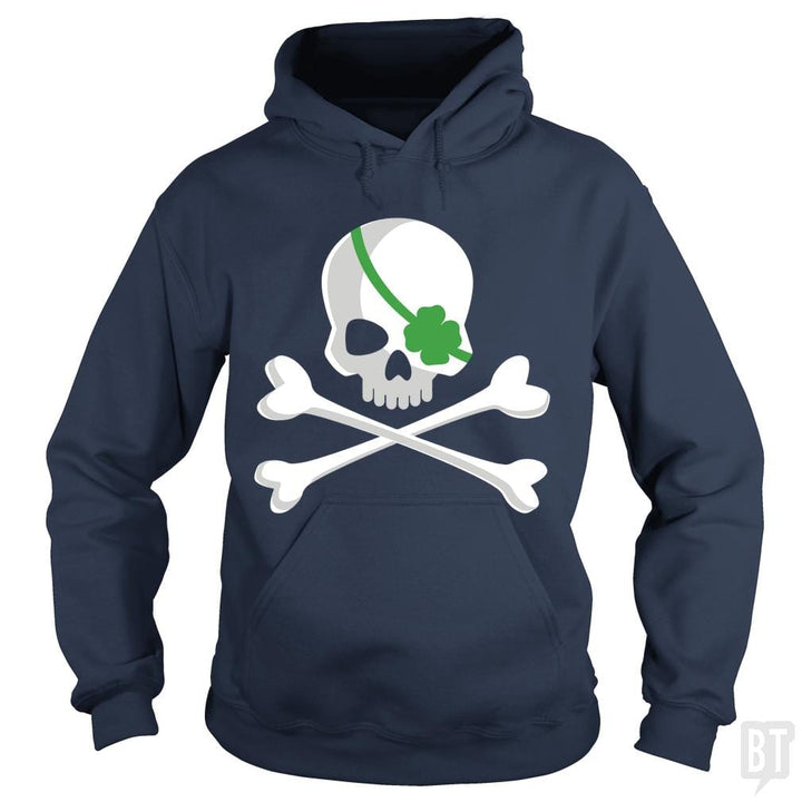 SunFrog-Busted Funky Hippo Hoodie / Navy Blue / S Irish Pirate