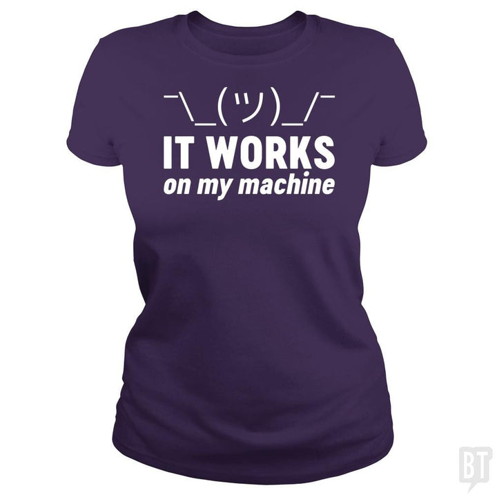 SunFrog-Busted Funky Hippo Classic Ladies Tee / Purple / S It Works On My Machine