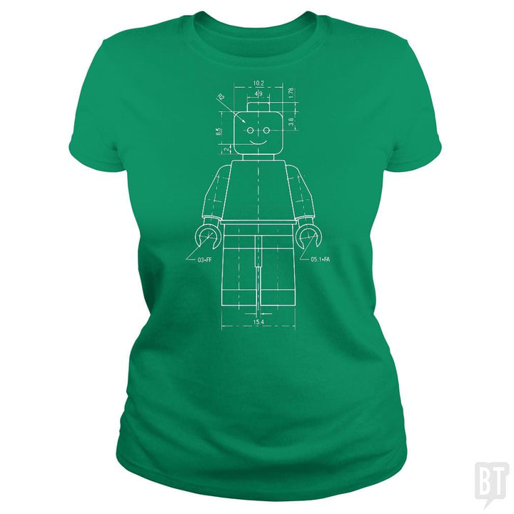SunFrog-Busted Funky Hippo Classic Ladies Tee / Irish Green / S Lego
