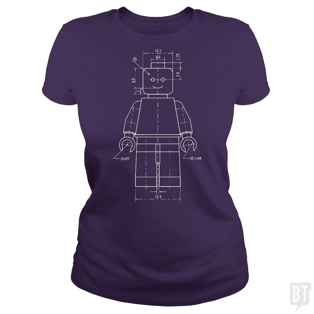 SunFrog-Busted Funky Hippo Classic Ladies Tee / Purple / S Lego