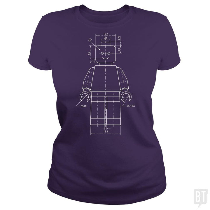 SunFrog-Busted Funky Hippo Classic Ladies Tee / Purple / S Lego