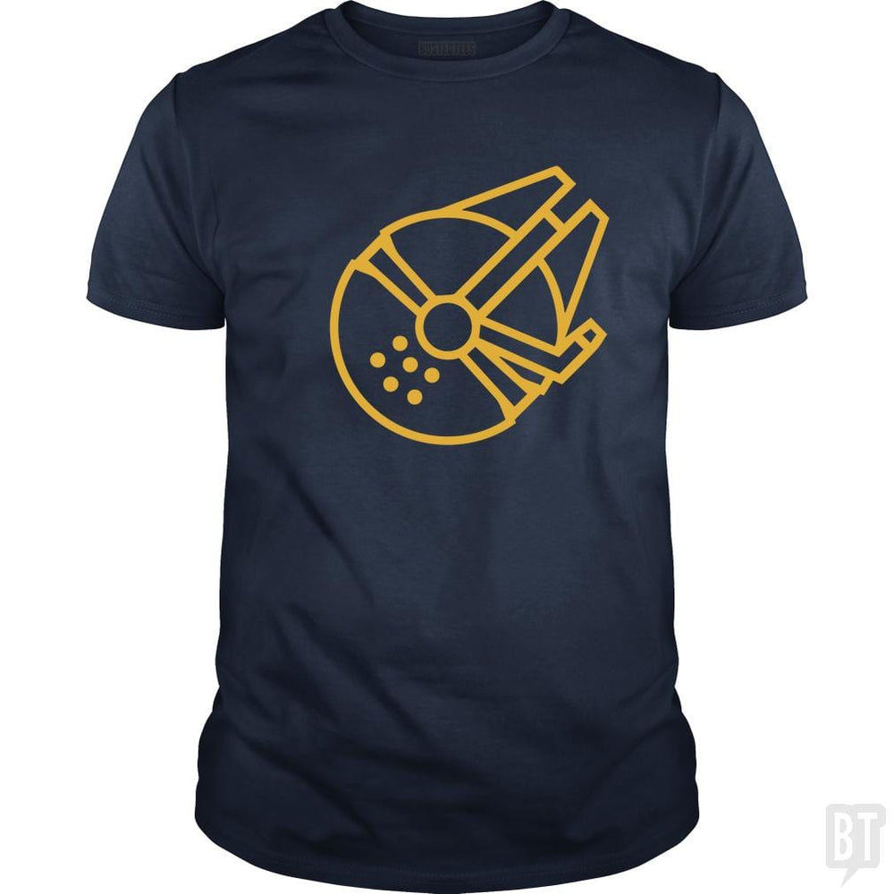 SunFrog-Busted Funky Hippo Classic Guys / Unisex Tee / Navy Blue / S Millennium Falcon