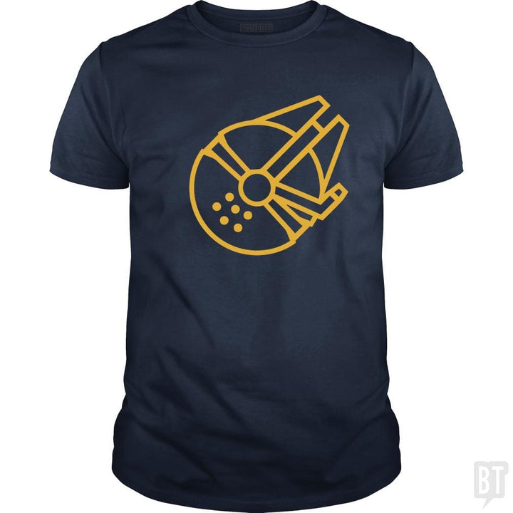 SunFrog-Busted Funky Hippo Classic Guys / Unisex Tee / Navy Blue / S Millennium Falcon