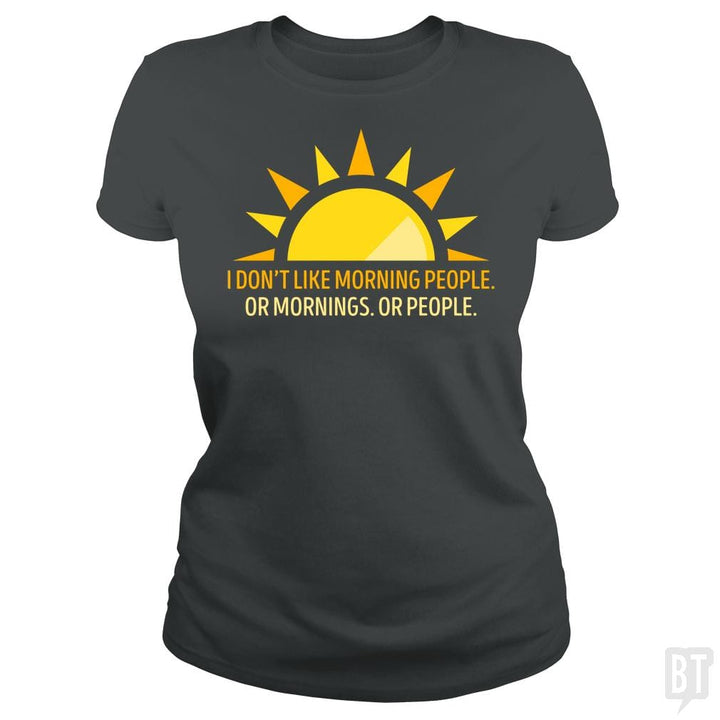 SunFrog-Busted Funky Hippo Classic Ladies Tee / Dark Heather / S Morning People