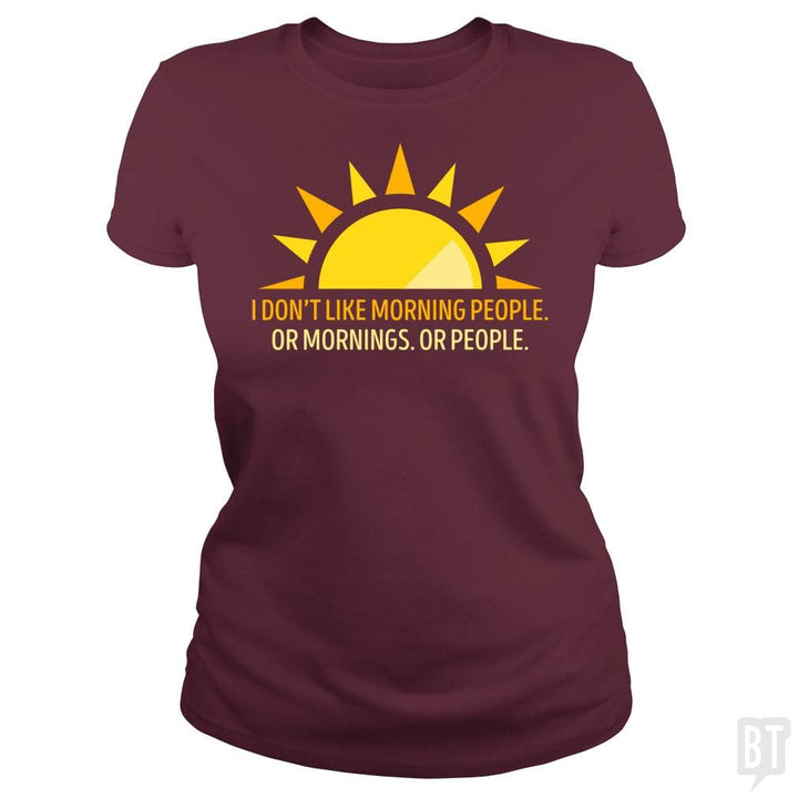 SunFrog-Busted Funky Hippo Classic Ladies Tee / Maroon / S Morning People