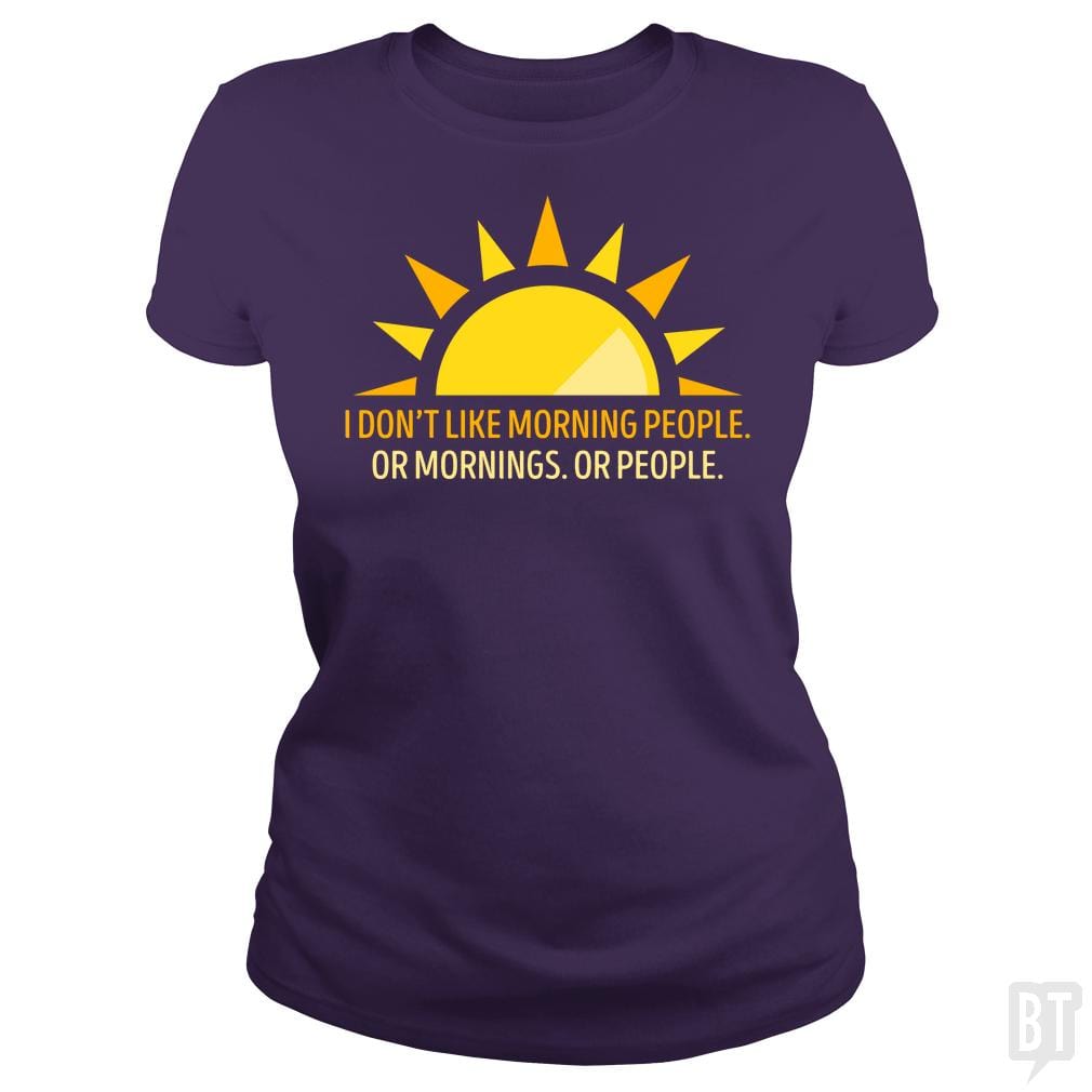 SunFrog-Busted Funky Hippo Classic Ladies Tee / Purple / S Morning People