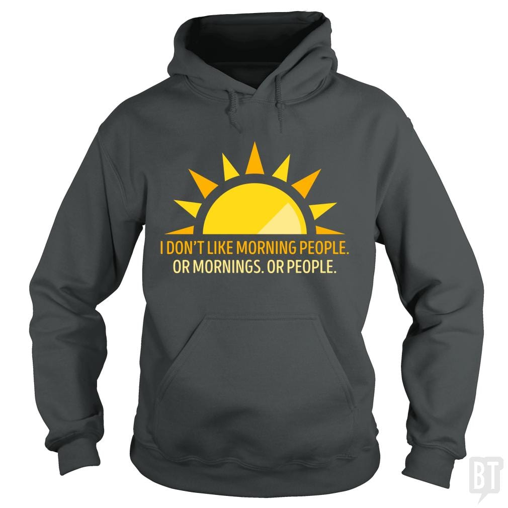 SunFrog-Busted Funky Hippo Hoodie / Dark Heather / S Morning People