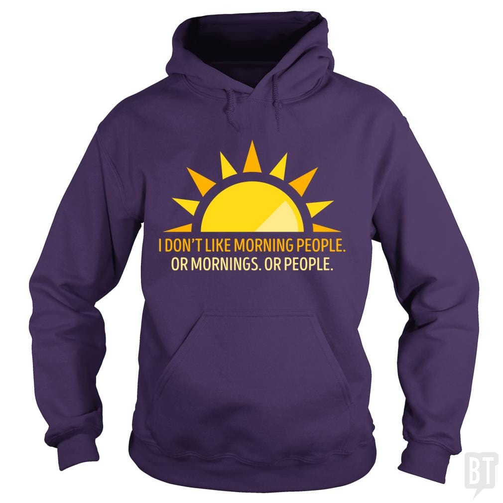 SunFrog-Busted Funky Hippo Hoodie / Purple / S Morning People
