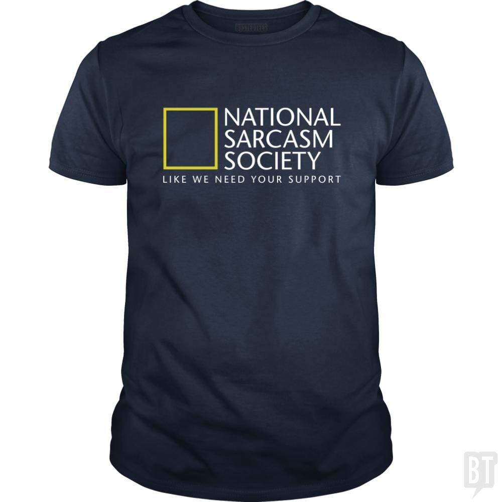 SunFrog-Busted Funky Hippo Classic Guys / Unisex Tee / Navy Blue / S National Sarcasm Society