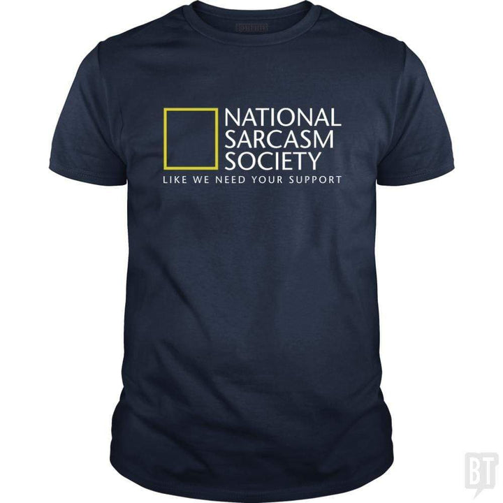 SunFrog-Busted Funky Hippo Classic Guys / Unisex Tee / Navy Blue / S National Sarcasm Society