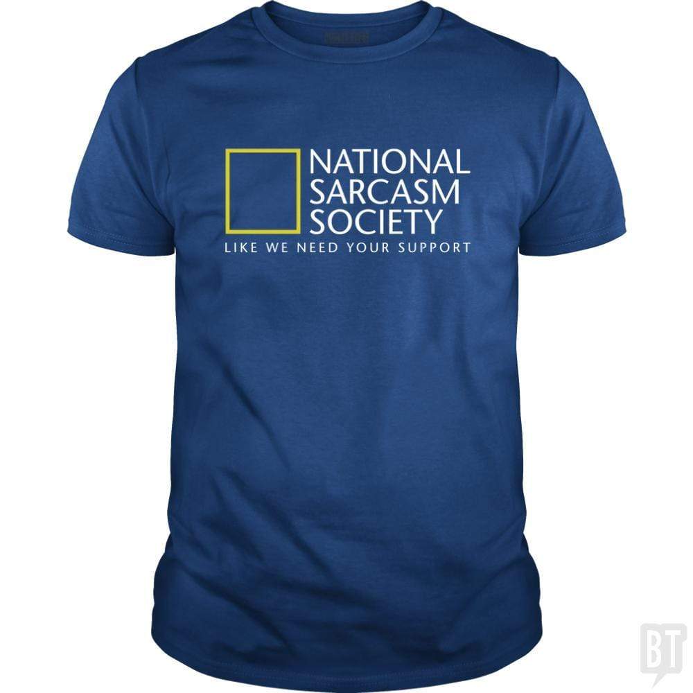 SunFrog-Busted Funky Hippo Classic Guys / Unisex Tee / Royal Blue / S National Sarcasm Society