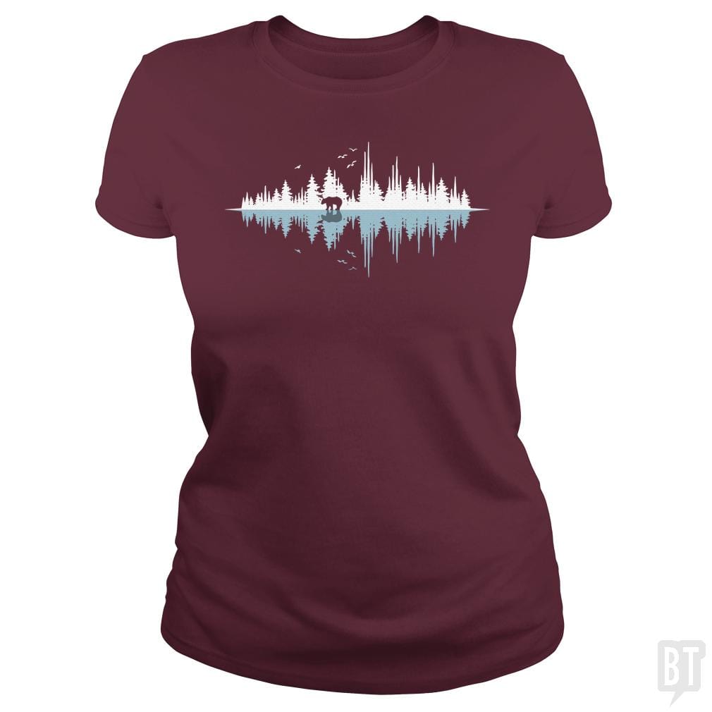 SunFrog-Busted Funky Hippo Classic Ladies Tee / Maroon / S Nature Sound