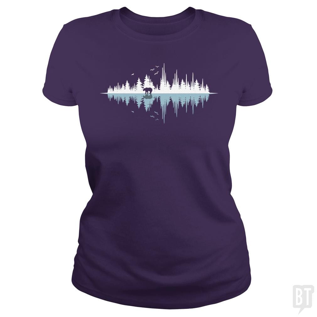 SunFrog-Busted Funky Hippo Classic Ladies Tee / Purple / S Nature Sound