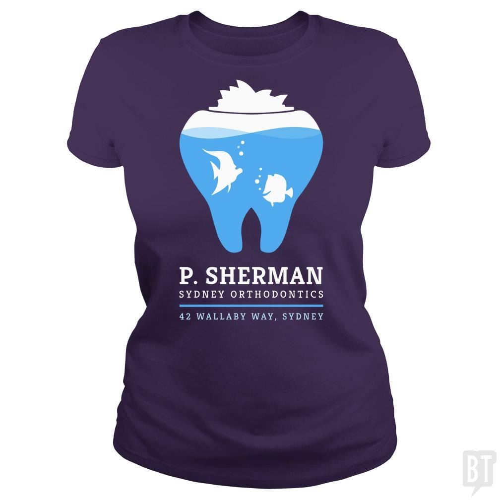 SunFrog-Busted Funky Hippo Classic Ladies Tee / Purple / S P. Sherman