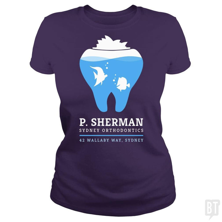 SunFrog-Busted Funky Hippo Classic Ladies Tee / Purple / S P. Sherman