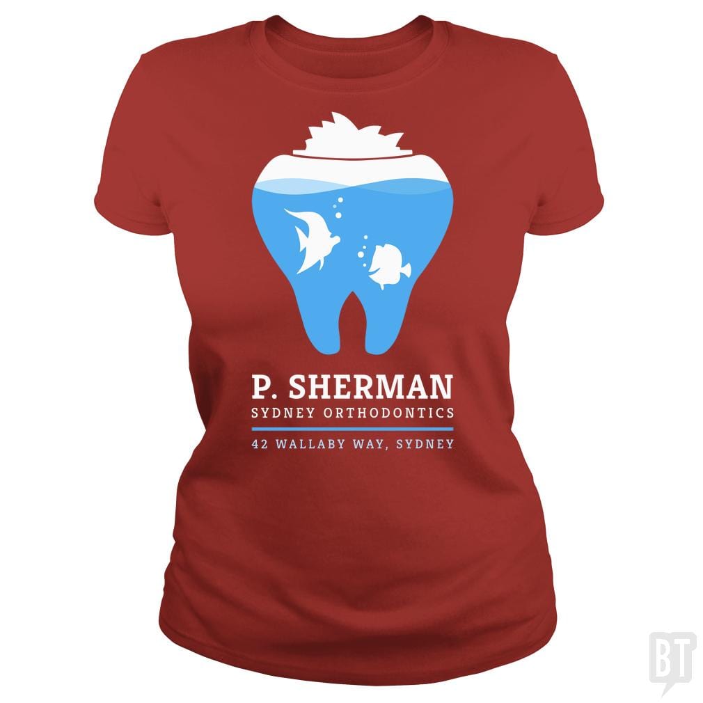 SunFrog-Busted Funky Hippo Classic Ladies Tee / Red / S P. Sherman