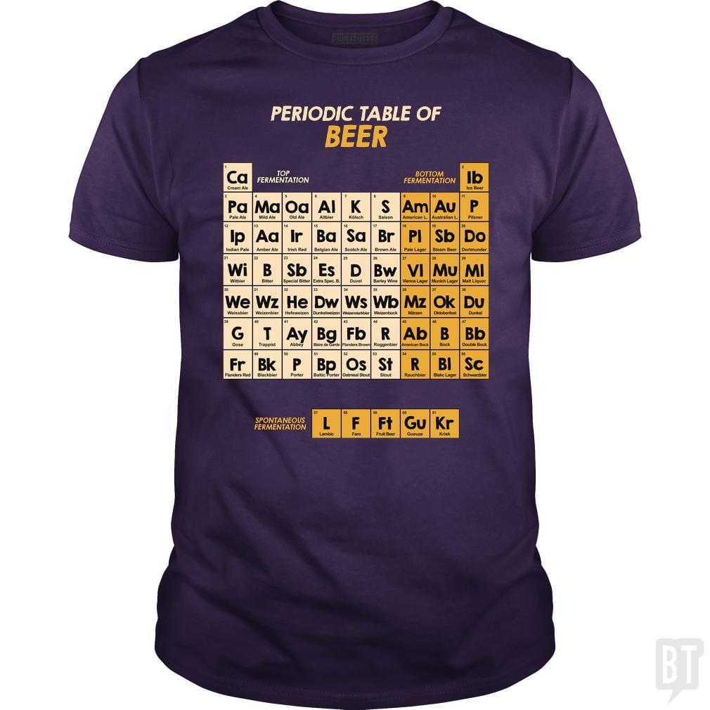 SunFrog-Busted Funky Hippo Classic Guys / Unisex Tee / Purple / S Periodic Table Of Beer