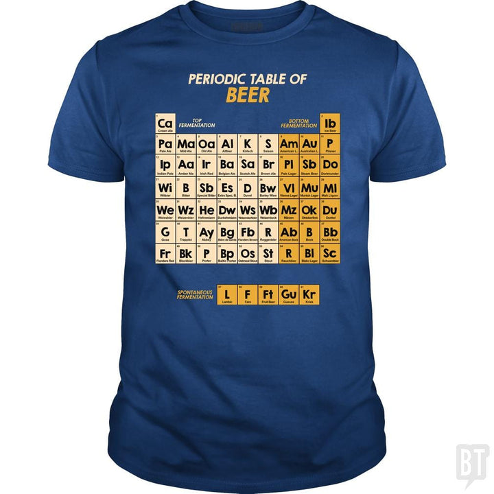 SunFrog-Busted Funky Hippo Classic Guys / Unisex Tee / Royal Blue / S Periodic Table Of Beer