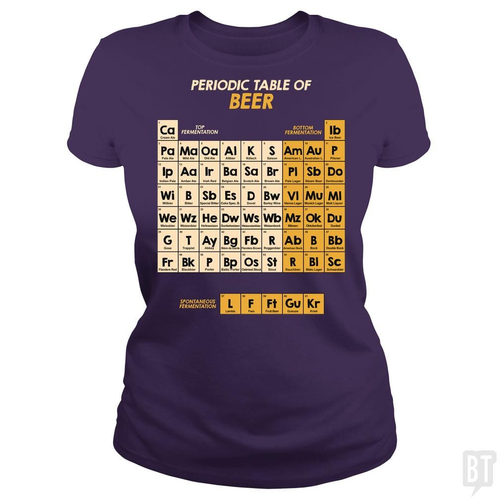 SunFrog-Busted Funky Hippo Classic Ladies Tee / Purple / S Periodic Table Of Beer