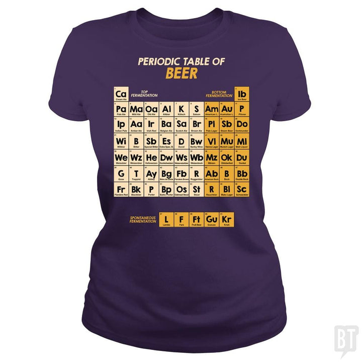 SunFrog-Busted Funky Hippo Classic Ladies Tee / Purple / S Periodic Table Of Beer