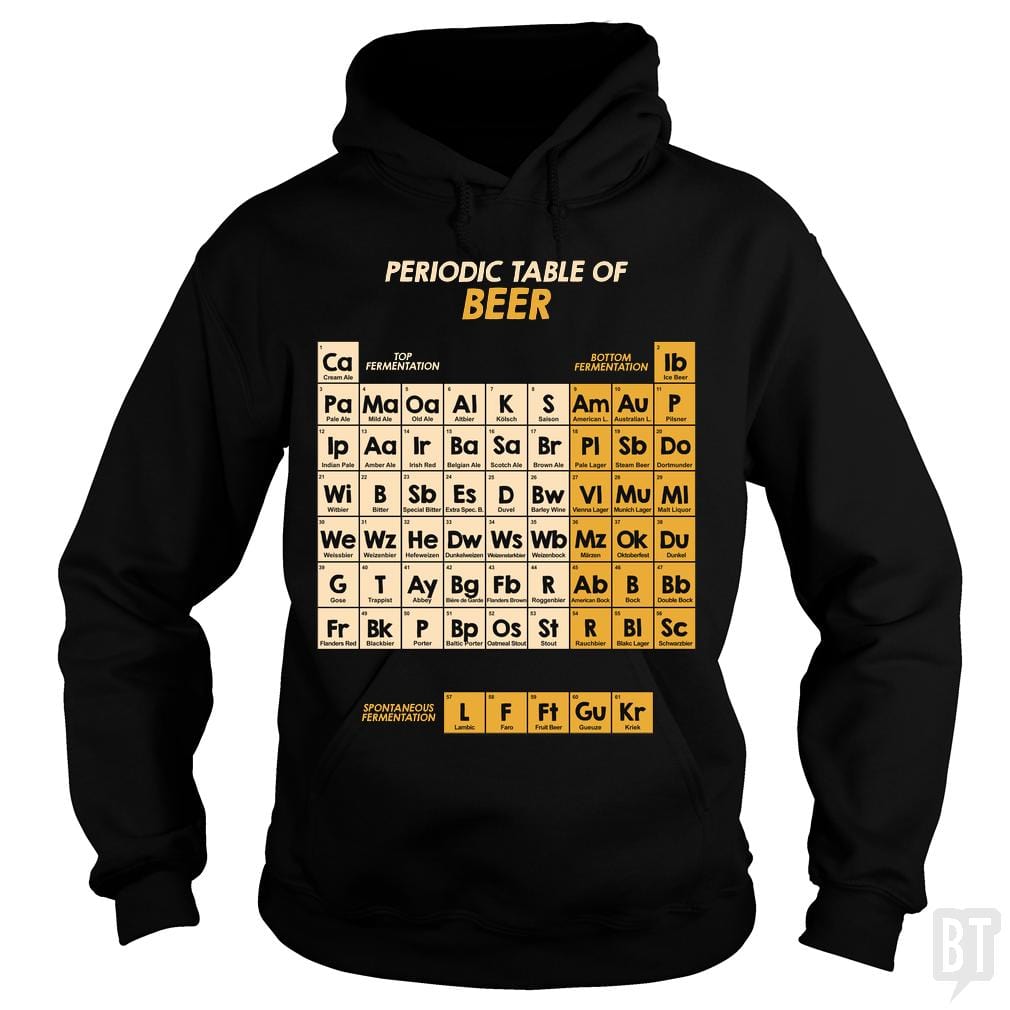 SunFrog-Busted Funky Hippo Hoodie / Black / S Periodic Table Of Beer